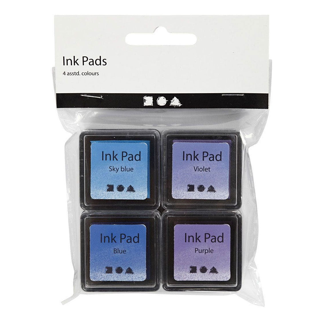 Creatief bedrijf stempelinkt blauw tinten paars, 4st.