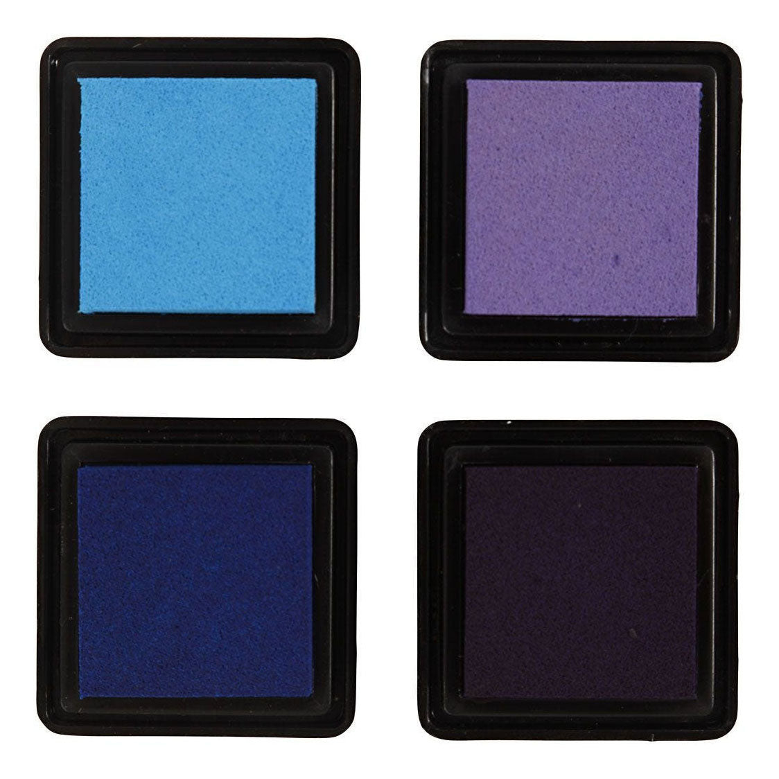 Creatief bedrijf stempelinkt blauw tinten paars, 4st.