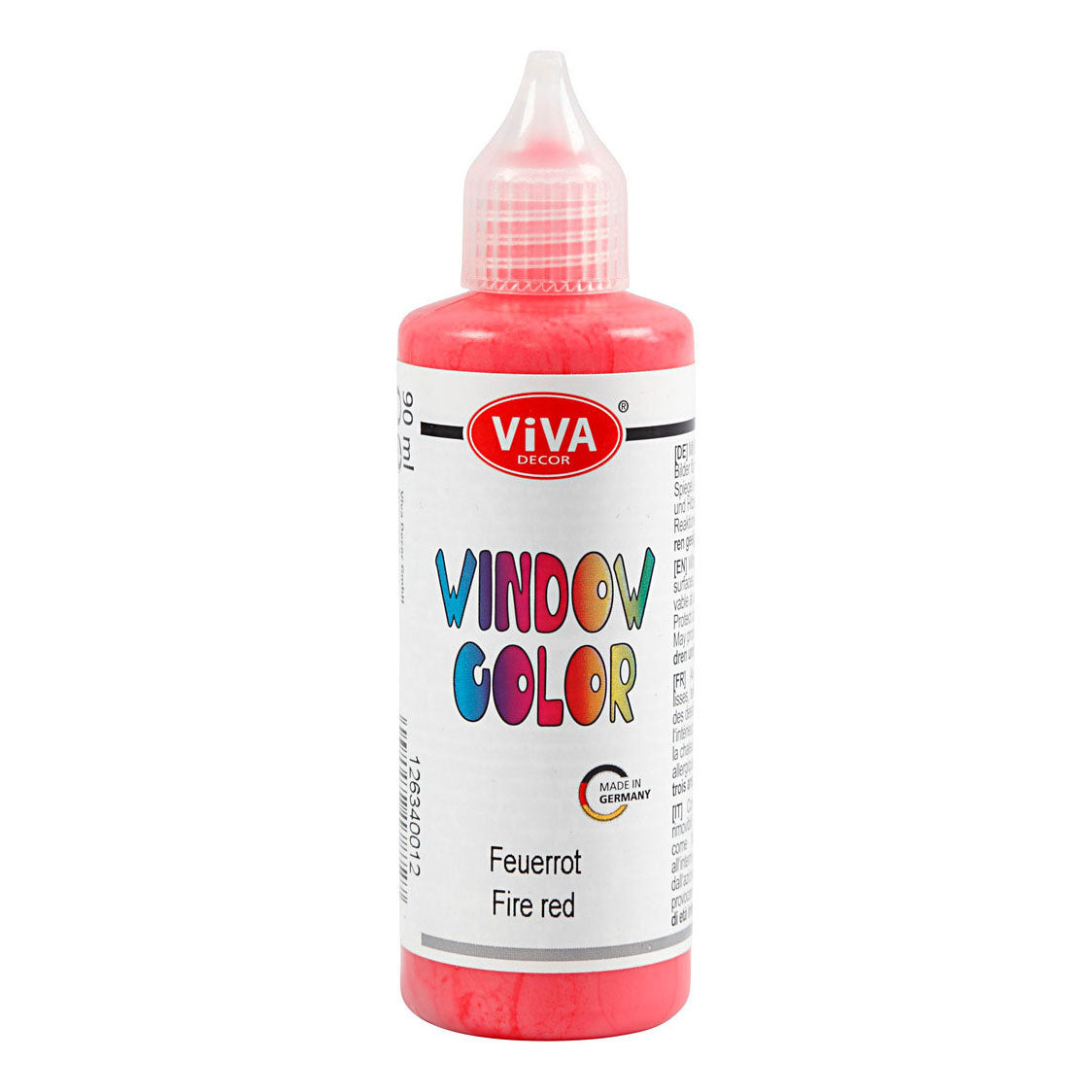 Creativ company raamkleursticker en glasverf - rood, 90ml