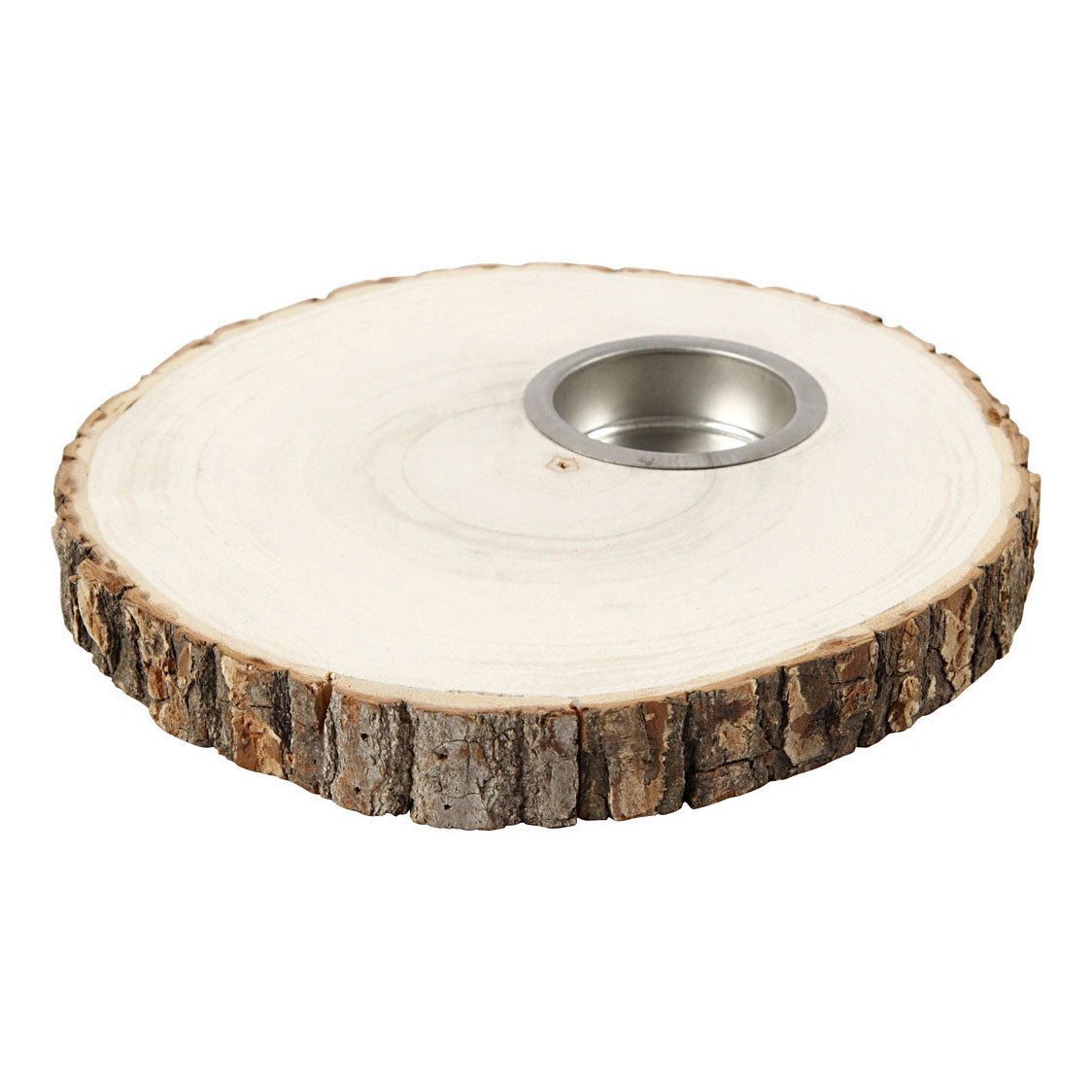 Creativ company houten schijf waxine houderlicht 14-16cm