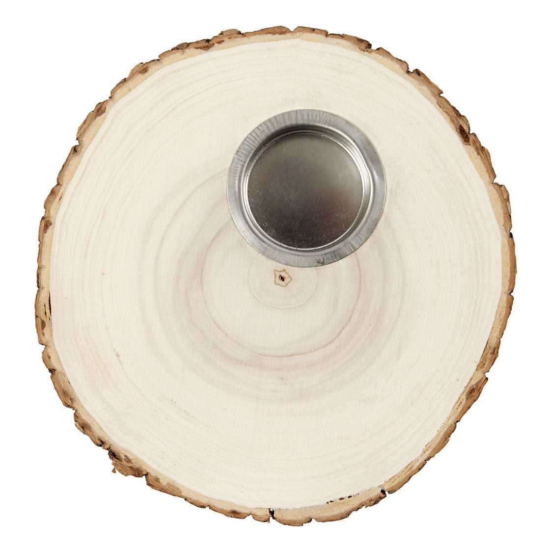 Creativ company houten schijf waxine houderlicht 14-16cm