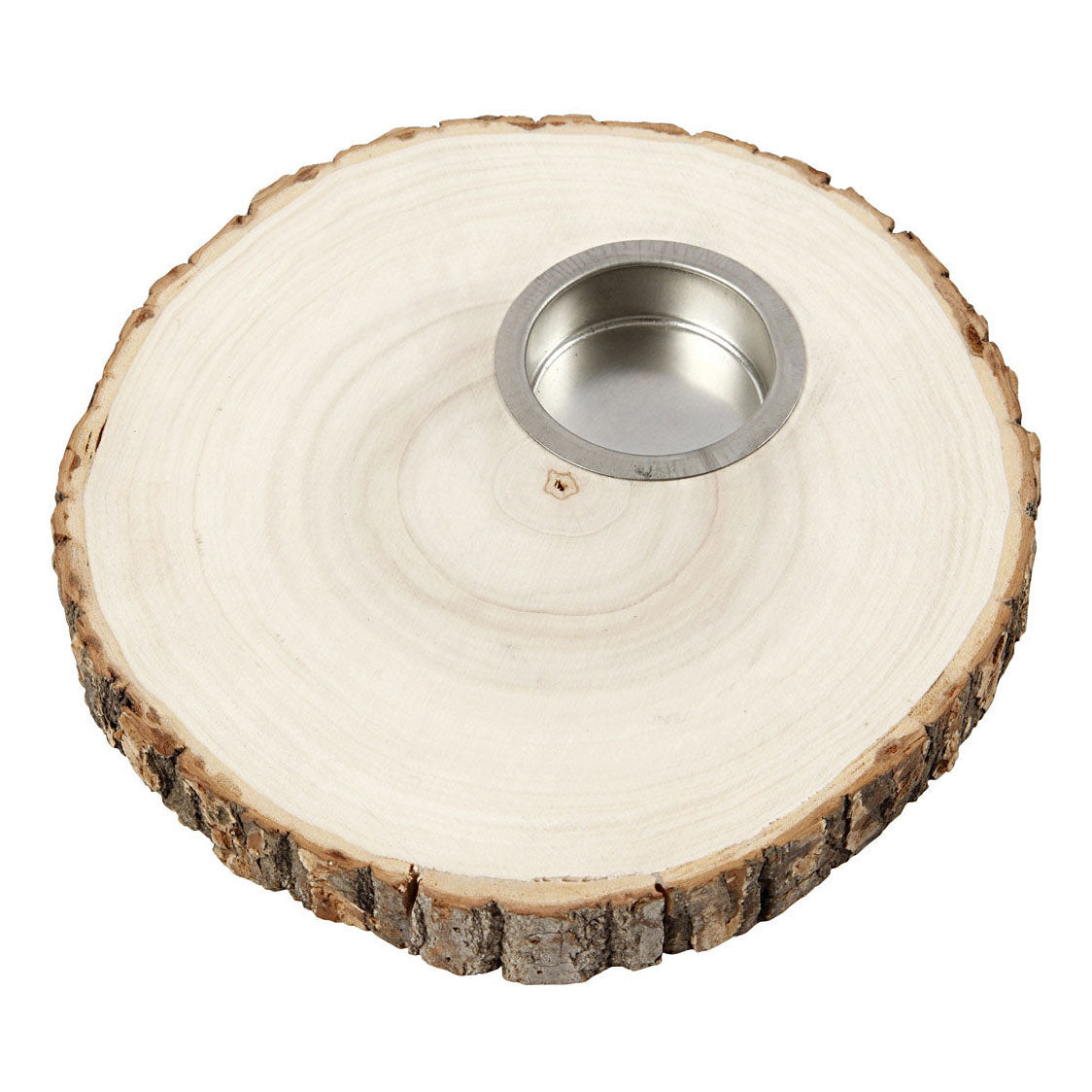 Creativ company houten schijf waxine houderlicht 14-16cm