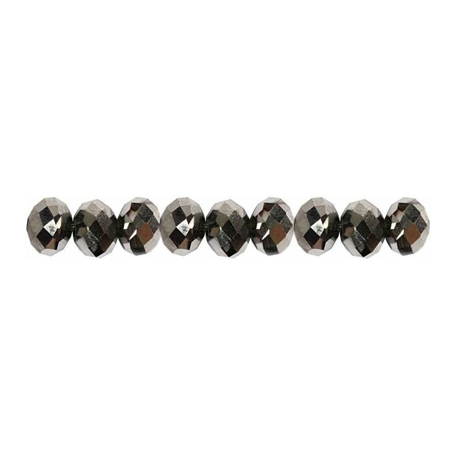Creativ company facetkralen metallic grijs, 100st.