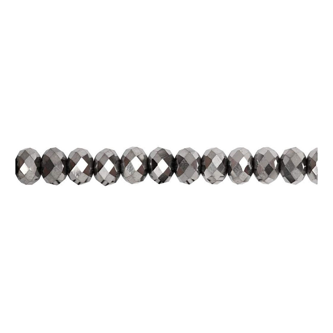 Creativ company facetkralen metallic grijs, 100st.