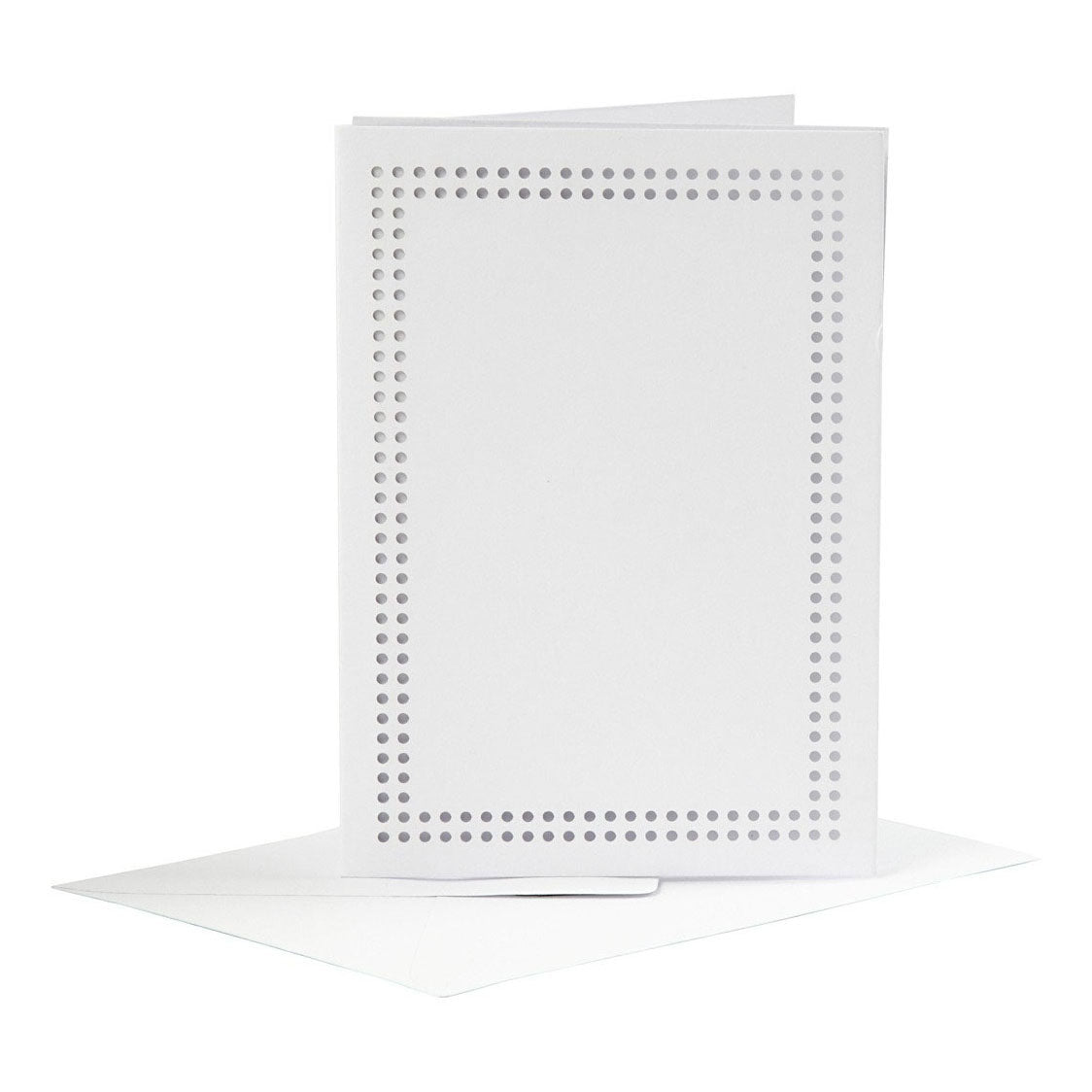 Creativ company kaarten om te borduren, afmeting kaart 10,5x15 cm, afmeting envelop 11,5x16,5 cm, wit, 6 set 1 doos