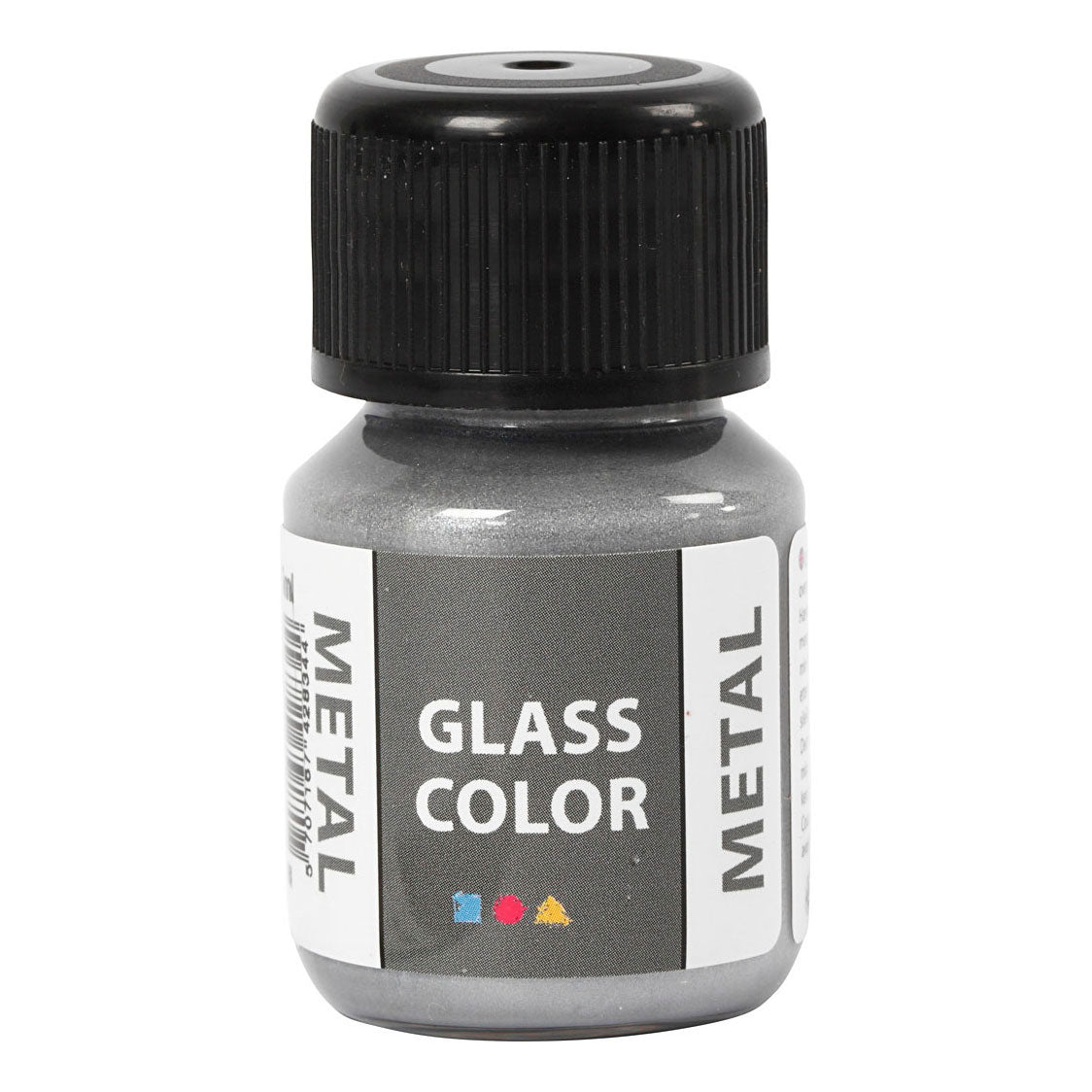 Creativ company glas kleur metaal verf - zilver, 30ml