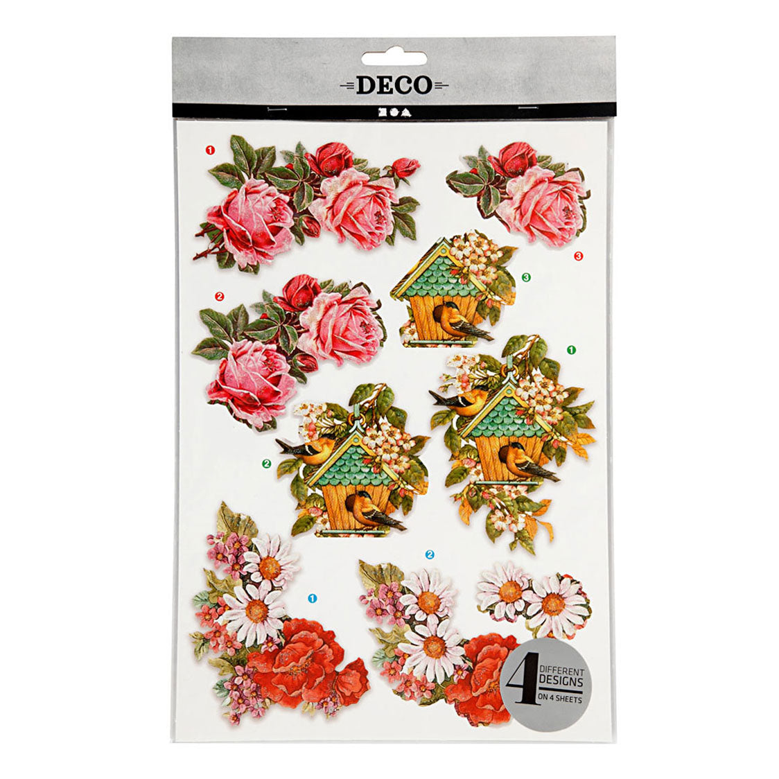 Creativ company 3d houdende bloemen en vogels, 4 houdende
