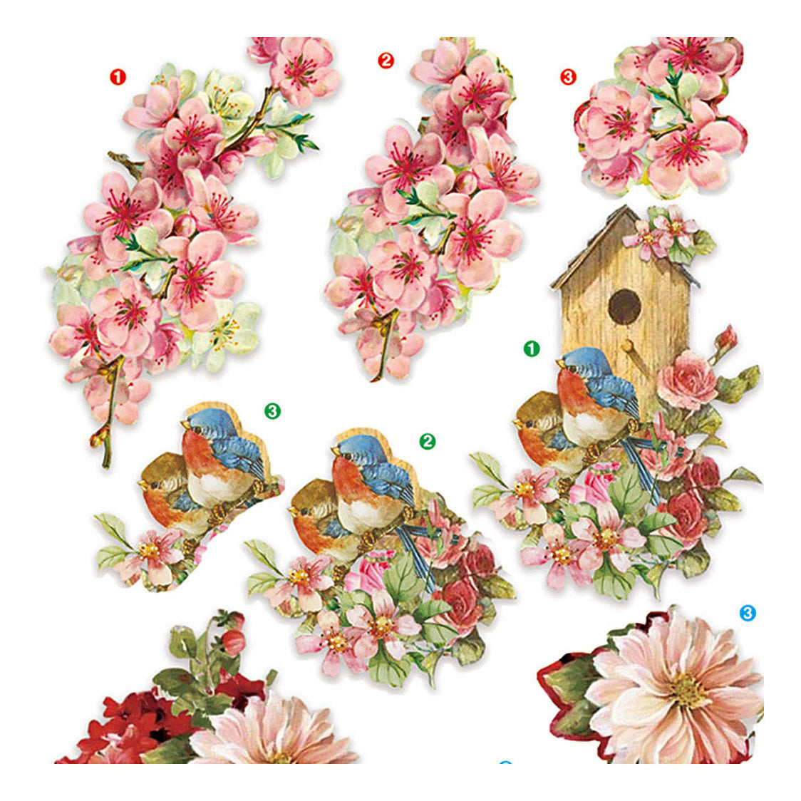 Creativ company 3d houdende bloemen en vogels, 4 houdende