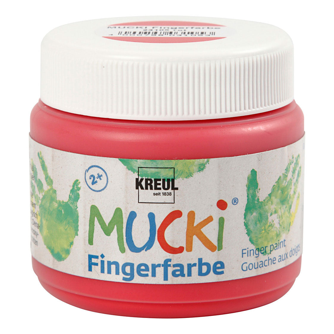Creatief bedrijf mucki vingerverf - rood, 150ml