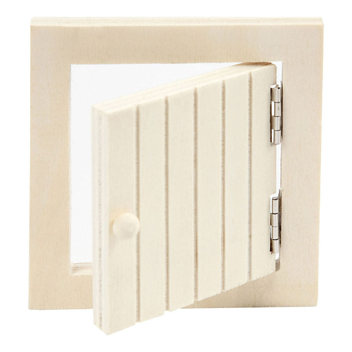 Creatief bedrijf mini houten zolderluik en touwladder