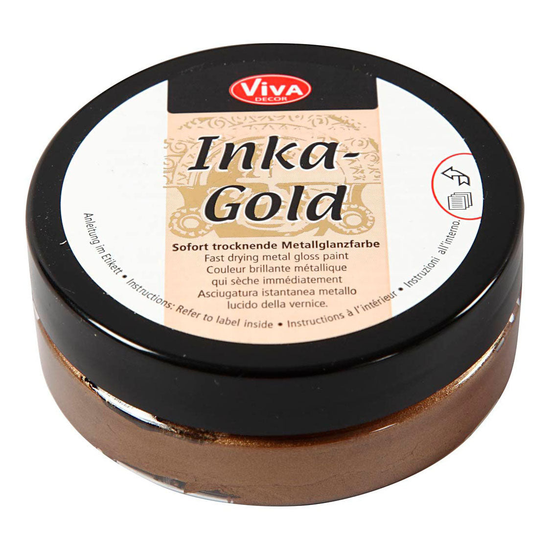 Creativ company inka-gold glanswax - bruin goud, 50ml
