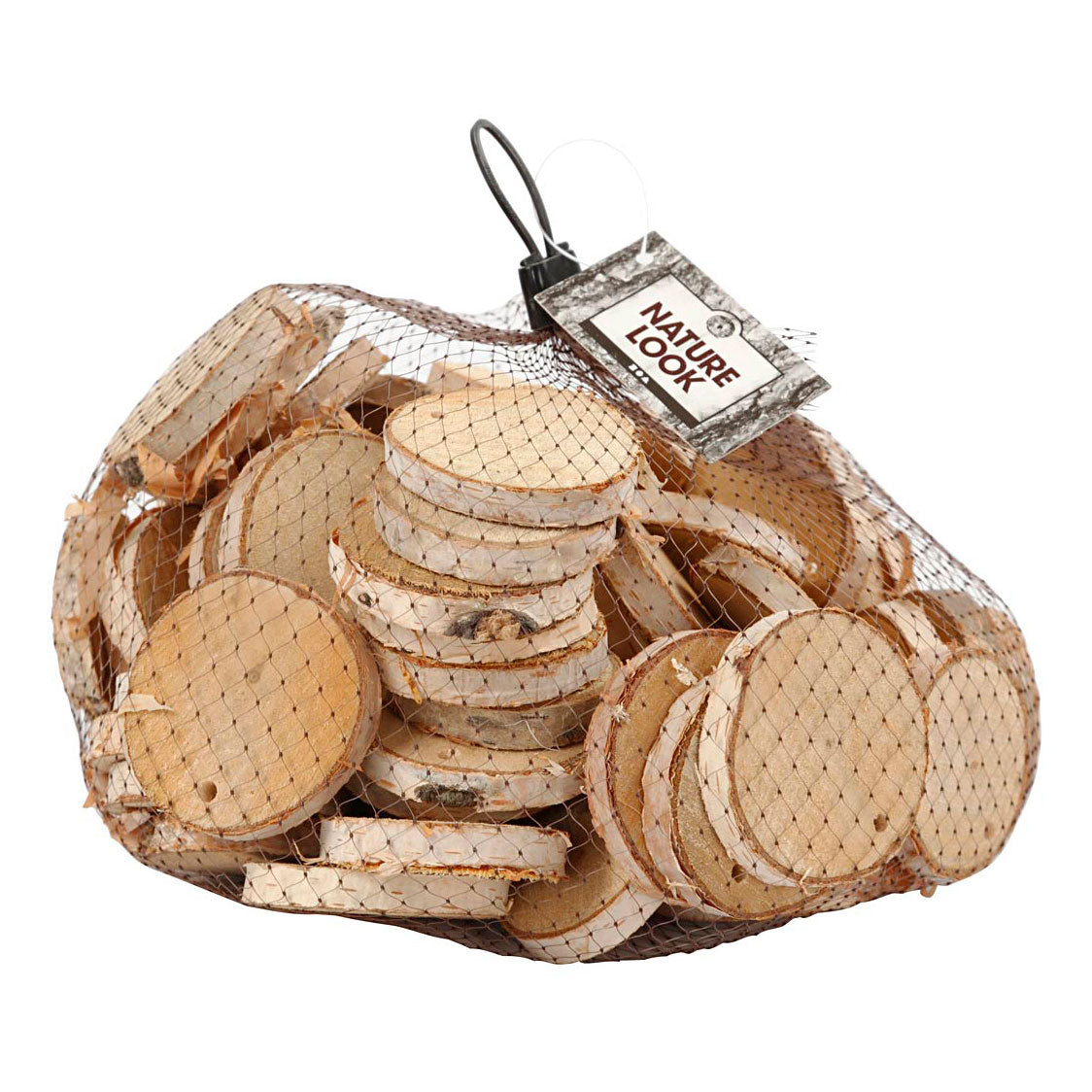 Creativ company houten schijven met gat, d: 35-45 mm, dikte 7 mm, 500 gr
