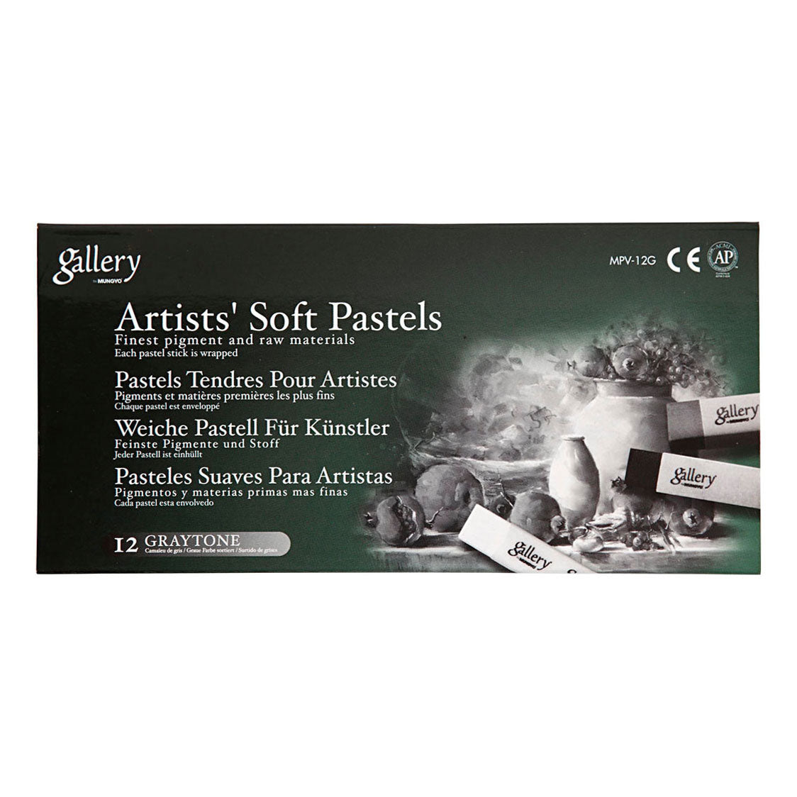 Creativ Company gallery soft pastel set black and white harmony, 12 pcs.