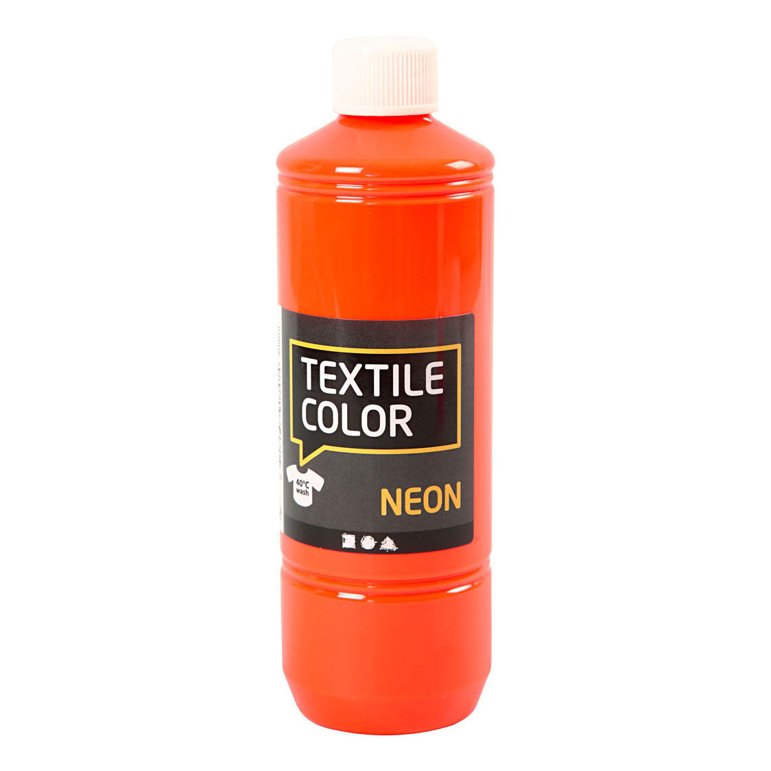 Creativ company textielkleur semi-dekkende textielverf - neon oranje, 500ml