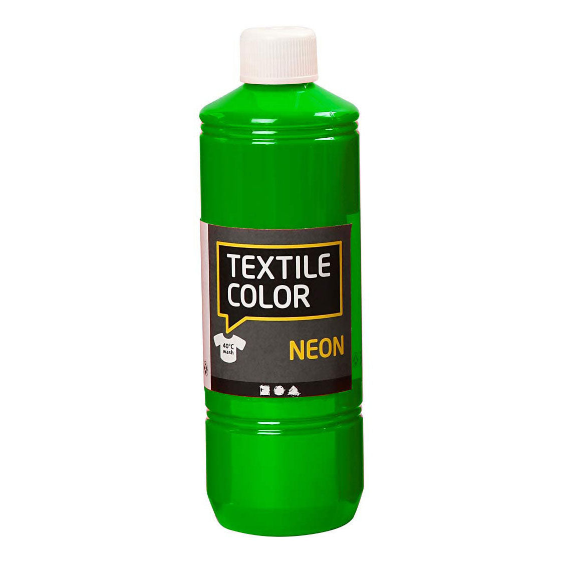 Creativ company textielkleur semi-dekkende textielverf - neon groen, 500ml