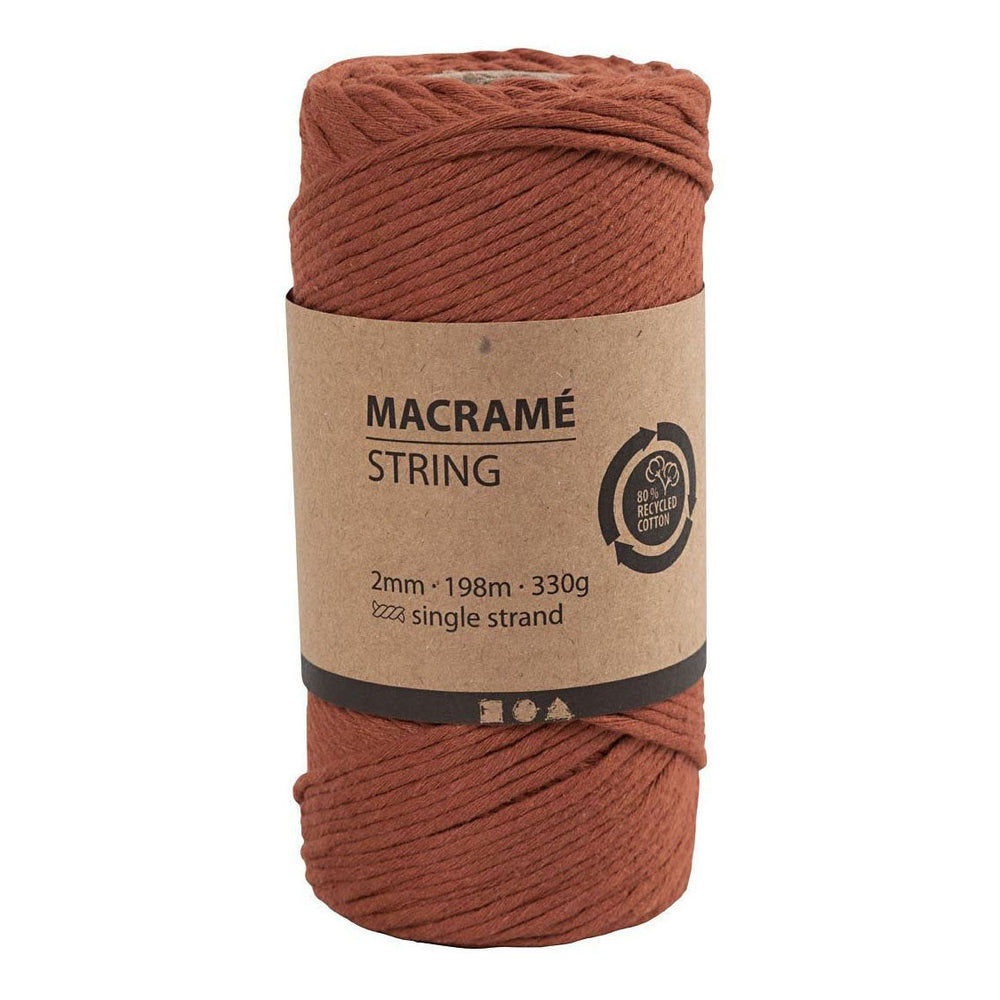 Creativ company macramé koord - gebrand oranje, 198m