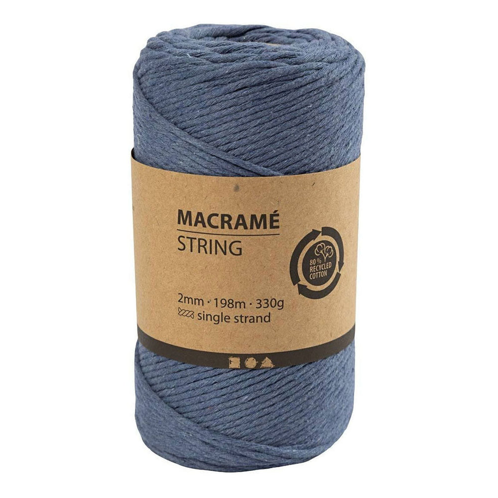 Creatief bedrijf macramékoord - blauw, 198m