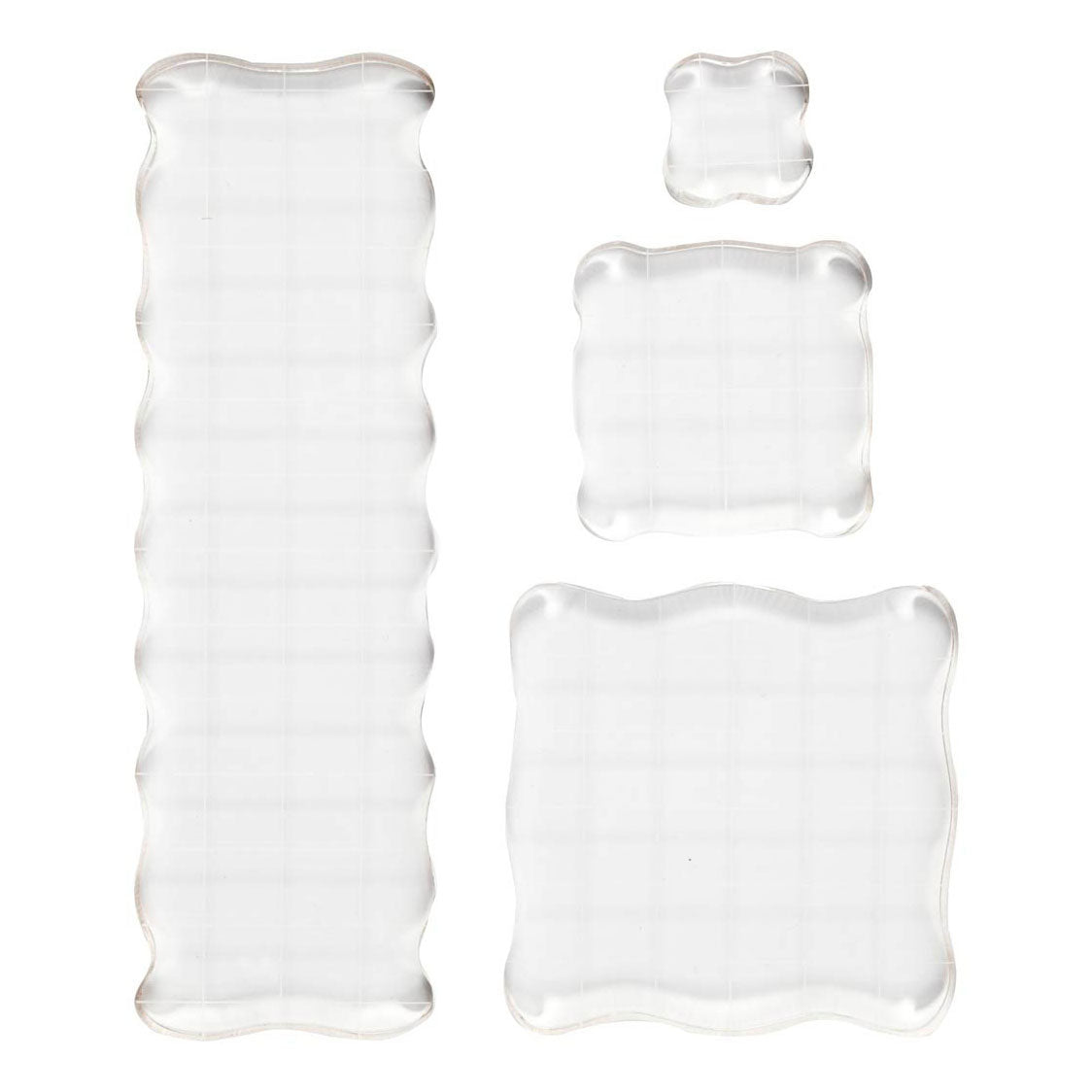Creativ company stempelblok, afm 2,5x2,5+5x5+7,6x7,6+5x16,5 cm, dikte 1 cm, 4 stuks
