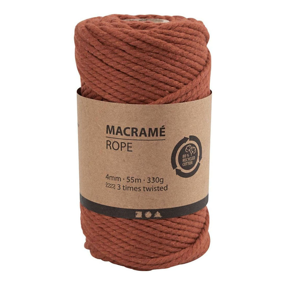 Creativ company macramékoord bunt oranje, 55m