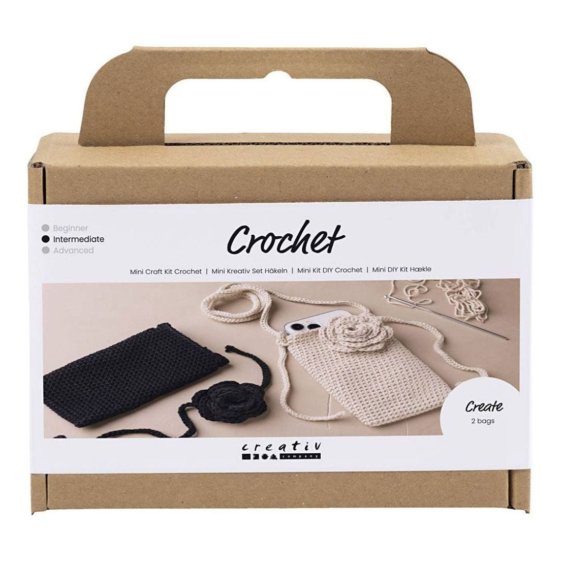 Creative company mini hobbyset haken tas met roos
