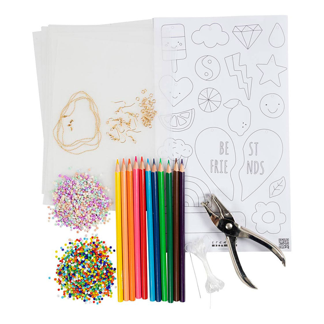 Creativ Company Shrink Film Craft Kit - Jewelry Making - Hobby Pack