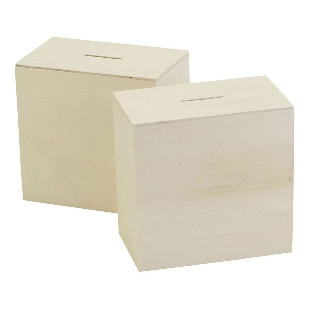 Creativ company houten spaarpot, 10x10x6cm, 10st.