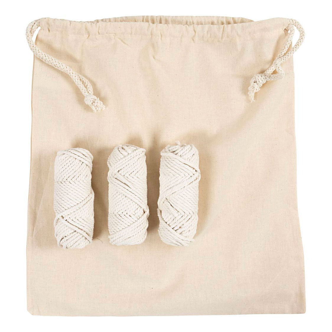 Creativ company hobbyset macramé tas wit