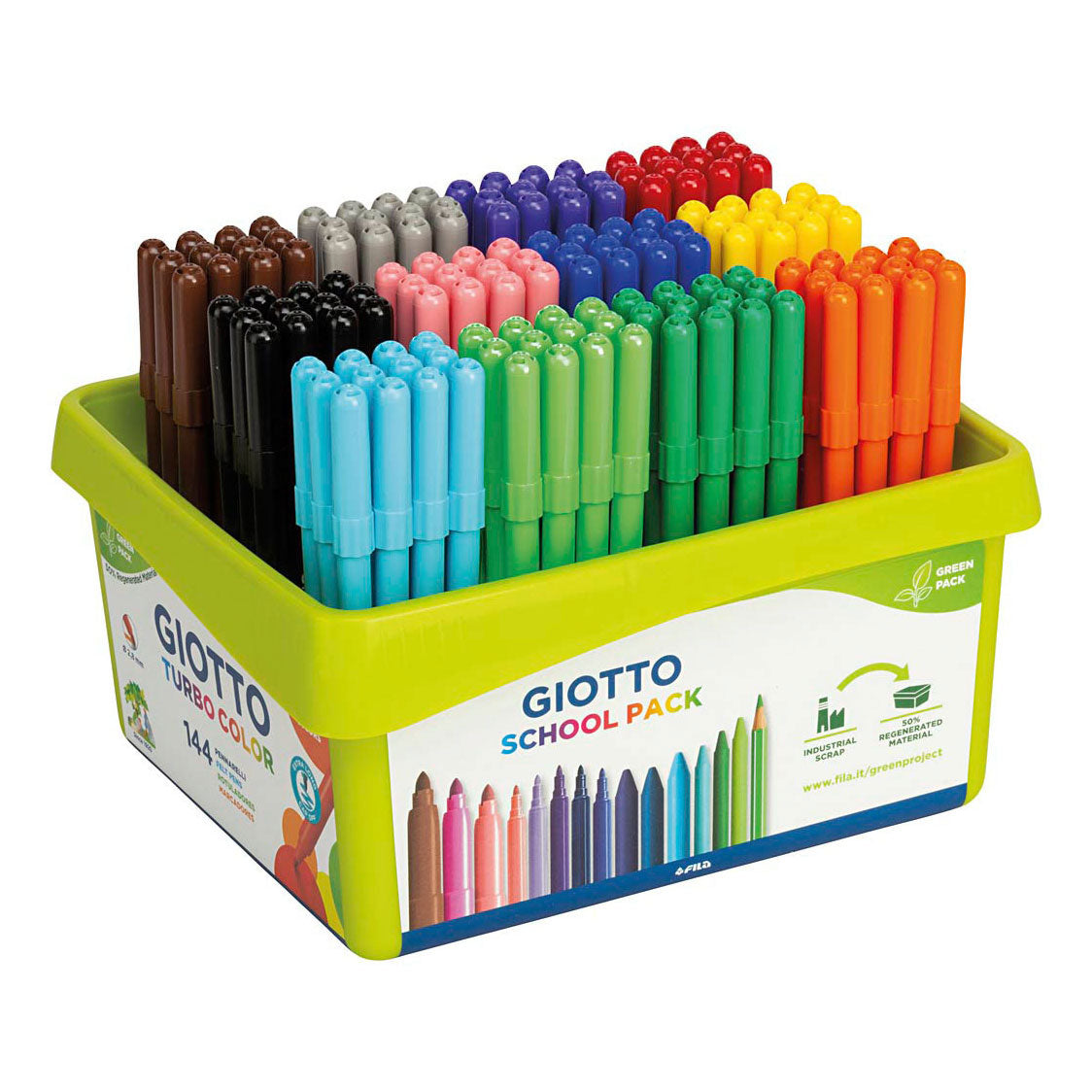 Creativ company giotto stiften diverse kleuren schoolpakket, 144st.