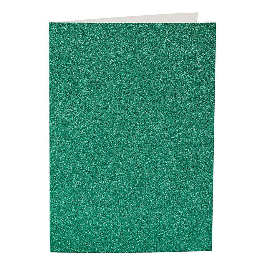 Creativ company kaarten en enveloppen, afmeting kaart 10,5x15 cm, afmeting envelop 11,5x16,5 cm, glitter, 110+250 gr, groen, 4 set 1 doos