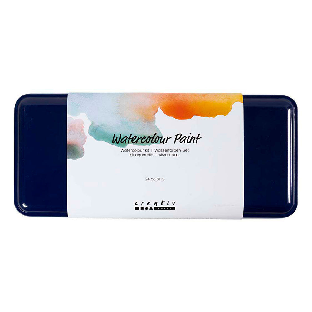 Colortime waterverfset - palet met 24 kleuren en kwast