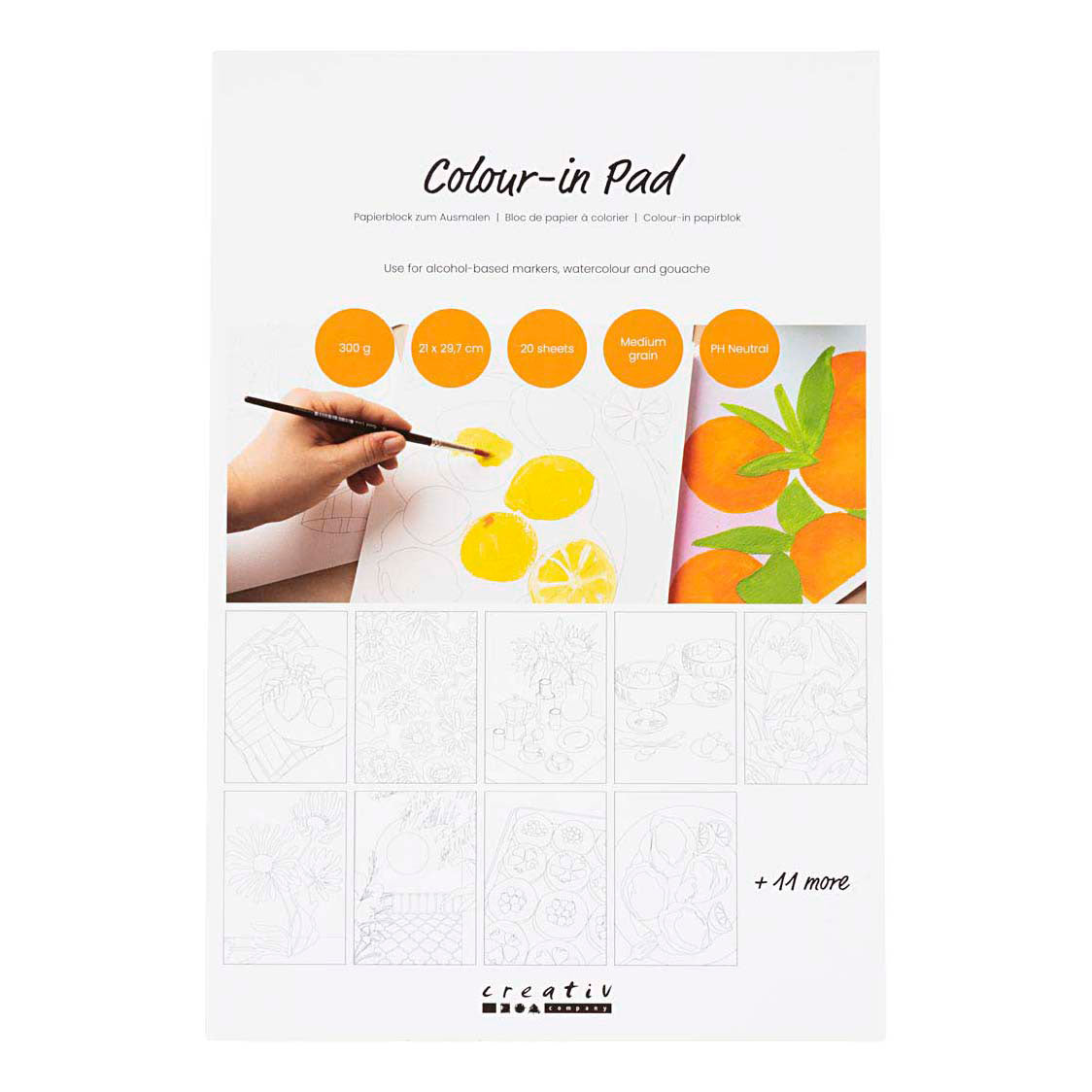 Creativ company https: www.cchobby.nl kleurblok-papier-a4-vel-210x297-mm-koudgeperst-middelgrote-korrel-300-gr-wit-20-vel-1-stuk