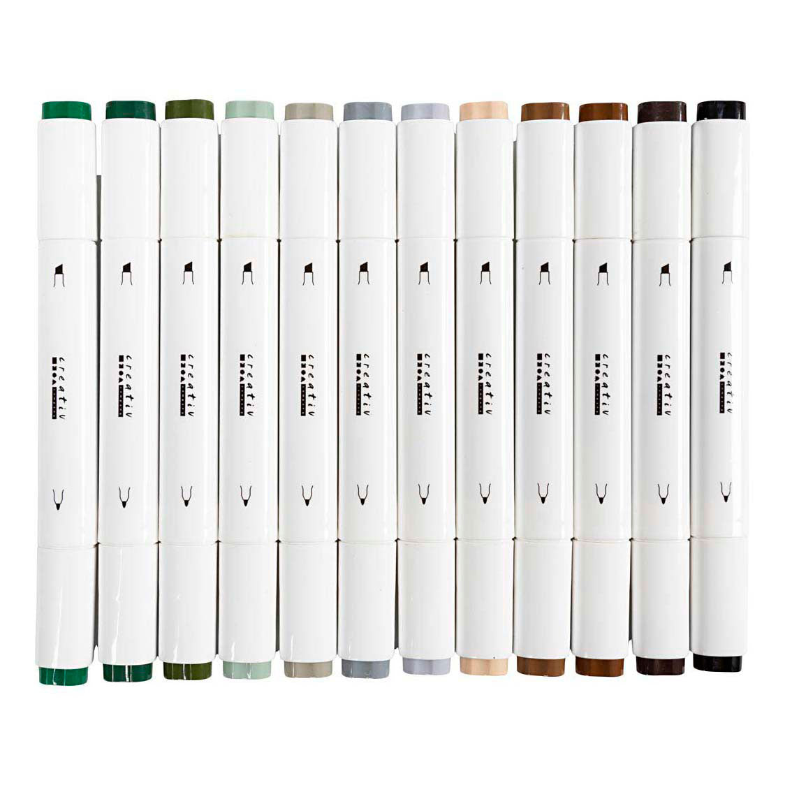 Creativ company tekenstift lijndikte 1+8mm natuurlijke kleuren - 12st.
