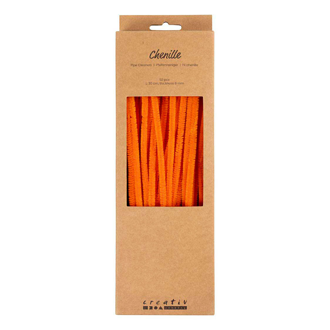 Creativ company chenille 6mm x 30cm oranje - 50st.