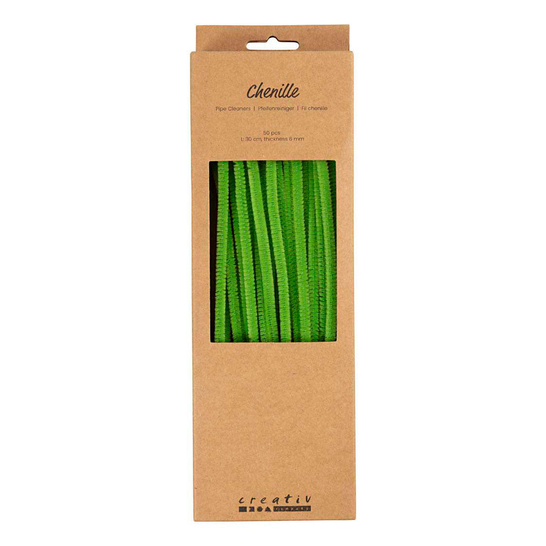 Creativ company chenille 6mm x 30cm lime groen - 50st.