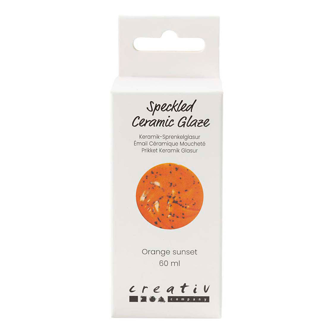 Creativ company gespikkeld keramiek glazuur 999-1060 c dekkend orange sun - 60ml