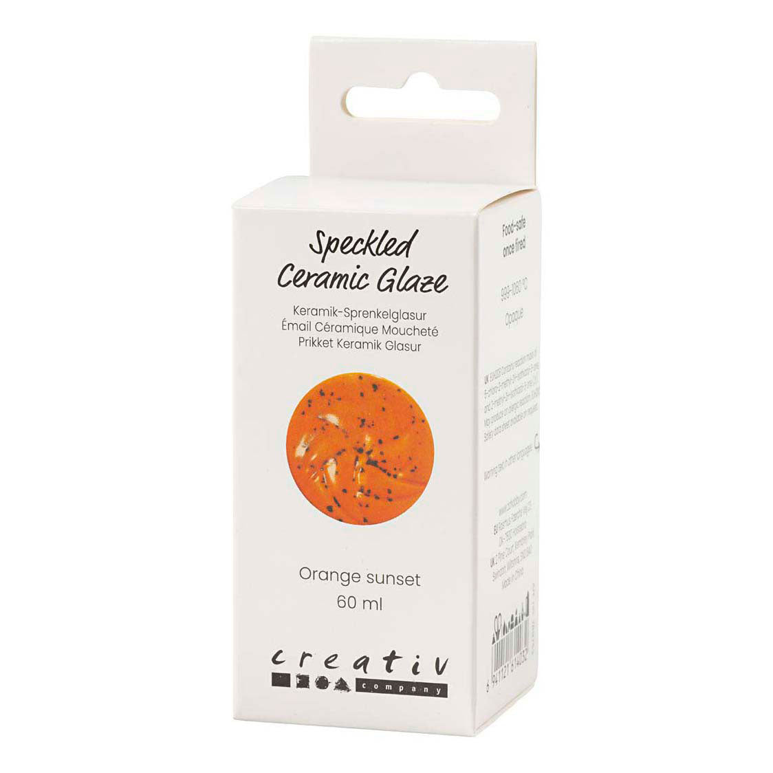 Creativ company gespikkeld keramiek glazuur 999-1060 c dekkend orange sun - 60ml
