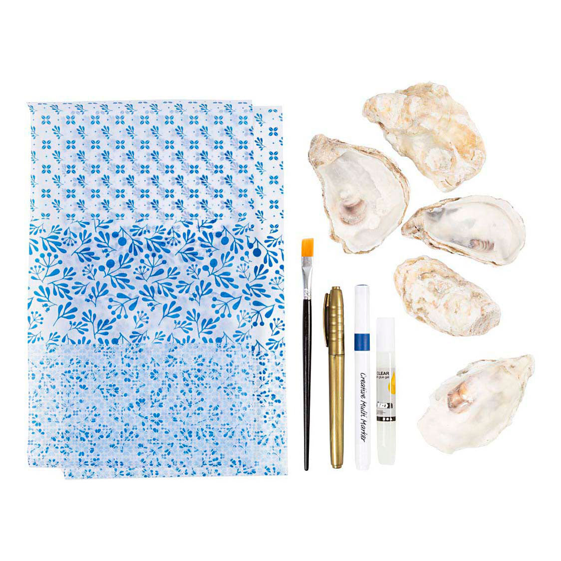 Creativ company hobbyset decoupage oesterschelpen blauw