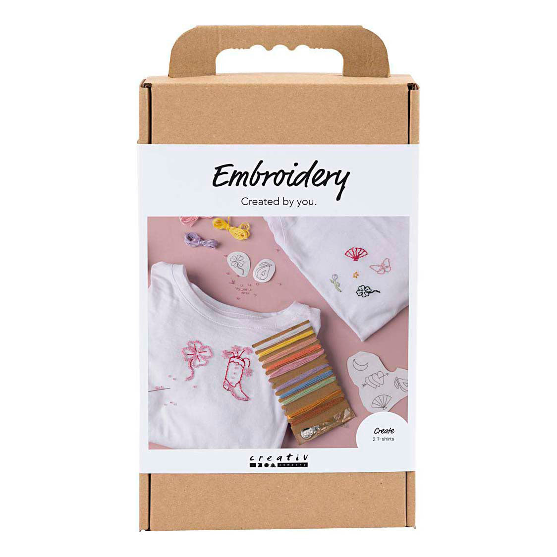 Creativ company hobbyset borduurwerk t-shirt wit