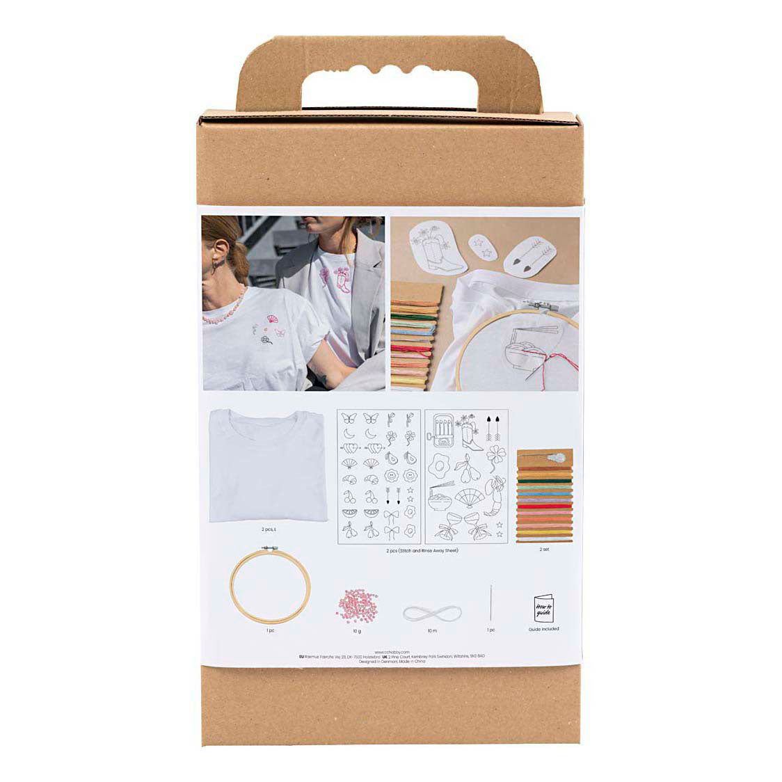 Creativ company hobbyset borduurwerk t-shirt wit