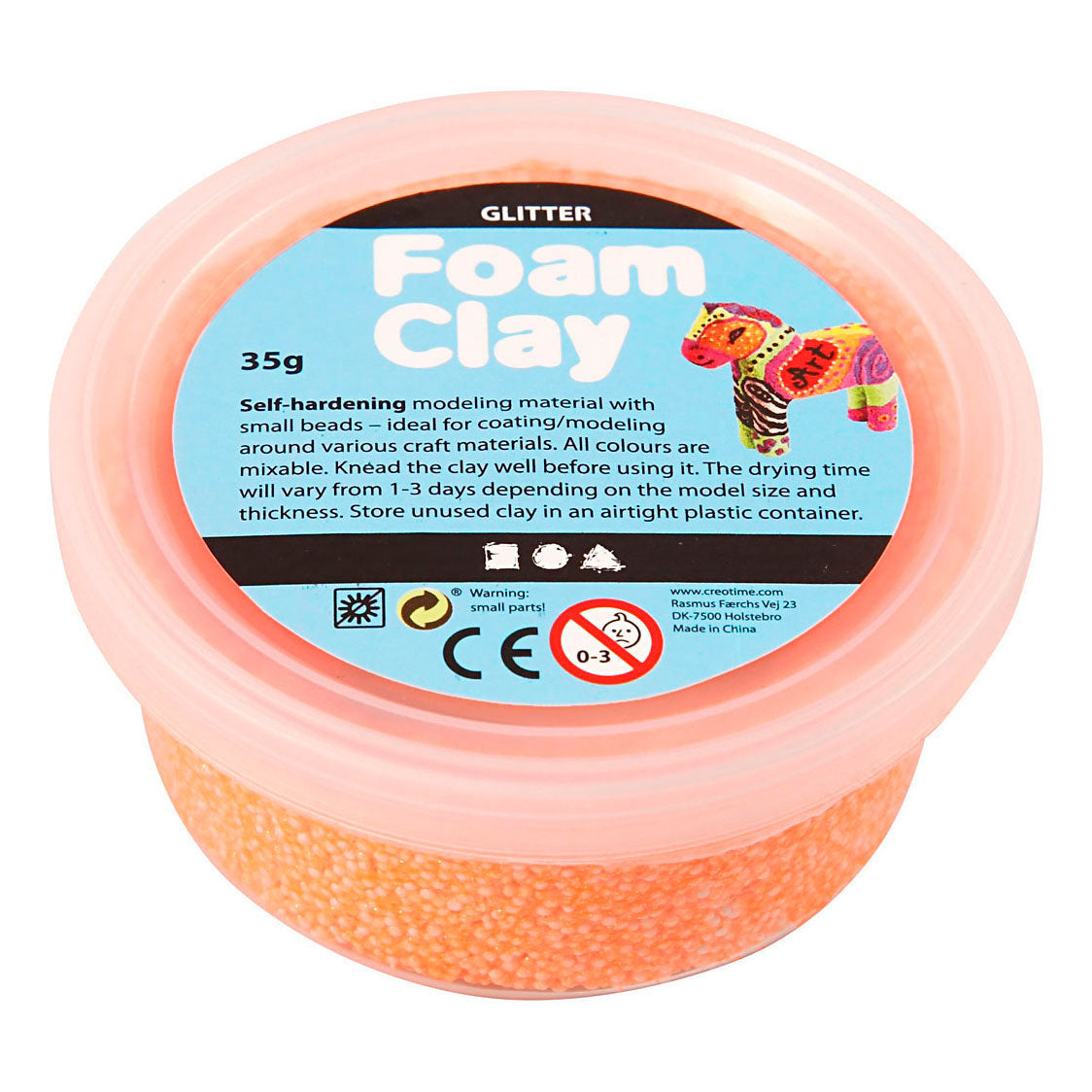 Creativ company foam clay glitter oranje - 35gr.