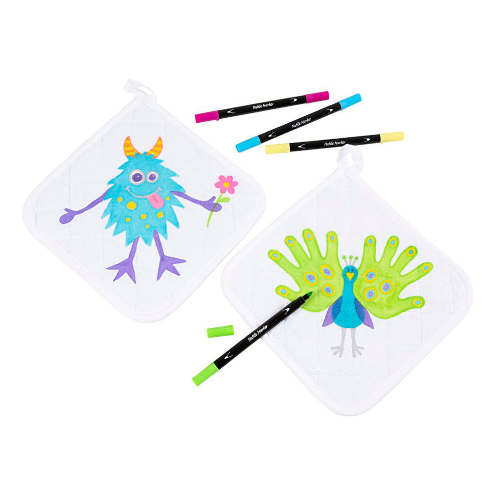 Creativ company https: www.cchobby.nl groepsset-pannenlappen-met-stiften-zwart-wit-1-set
