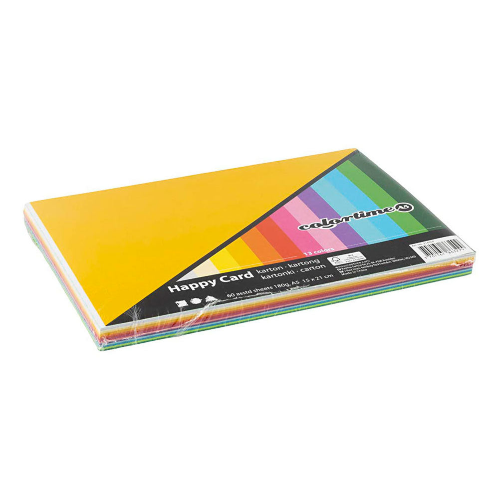 Creativ company knutselkarton lentekleuren a5 - 60 vellen