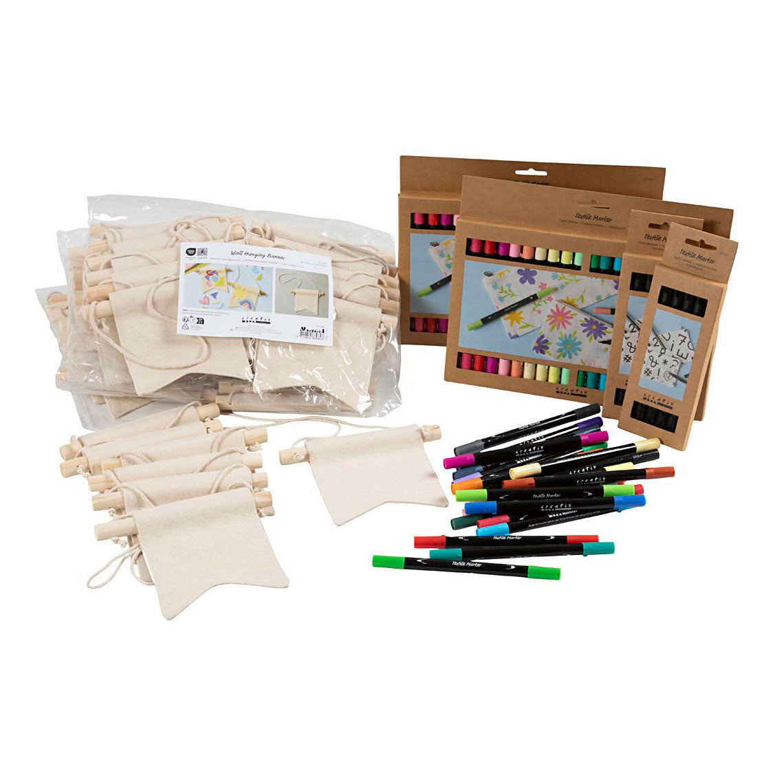Creativ company https: www.cchobby.nl groepsset-verf-je-eigen-spandoek-afm-10-5x12-cm-lijndikte-2-3-3-6-mm-diverse-kleuren-60-stuk-1-doos