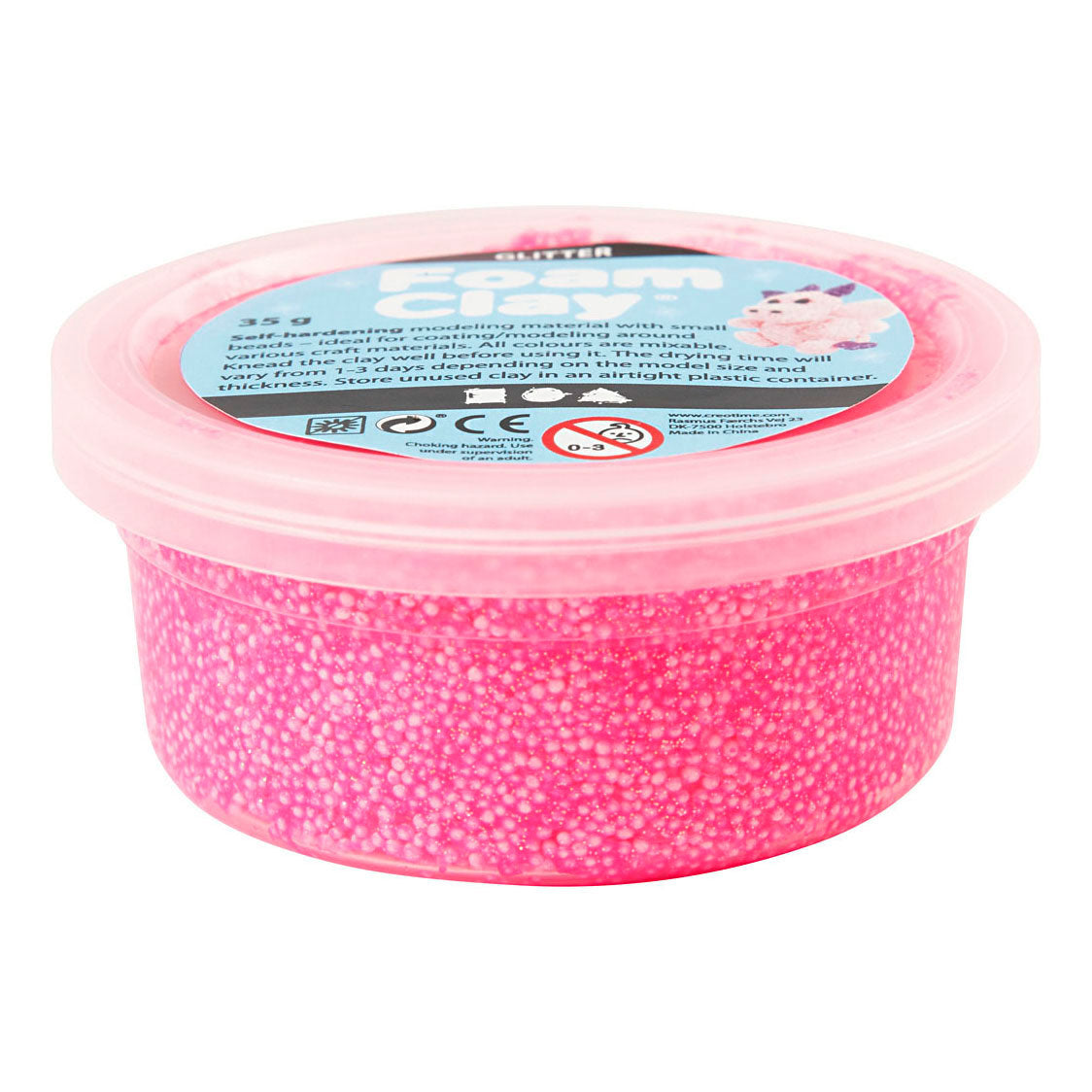 Creativ company foam clay glitter 35gr - roze