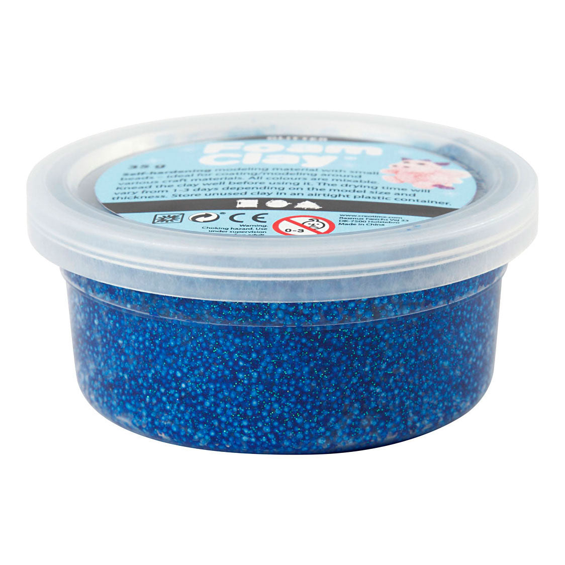 Creativ company foam clay glitter 35gr - blauw