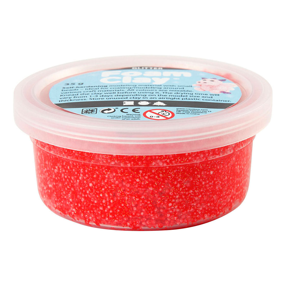 Creativ company foam clay glitter 35gr - rood