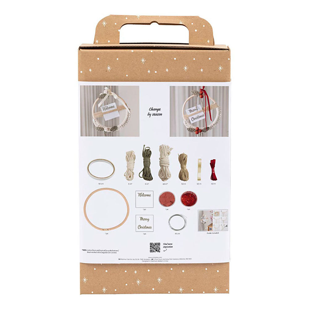 Creativ company hobbyset macrame kerstkrans