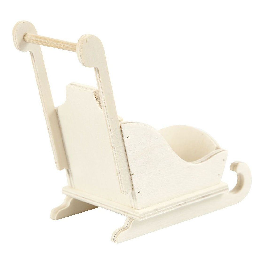 Creativ company houten miniatuur slee - 8x5x9cm