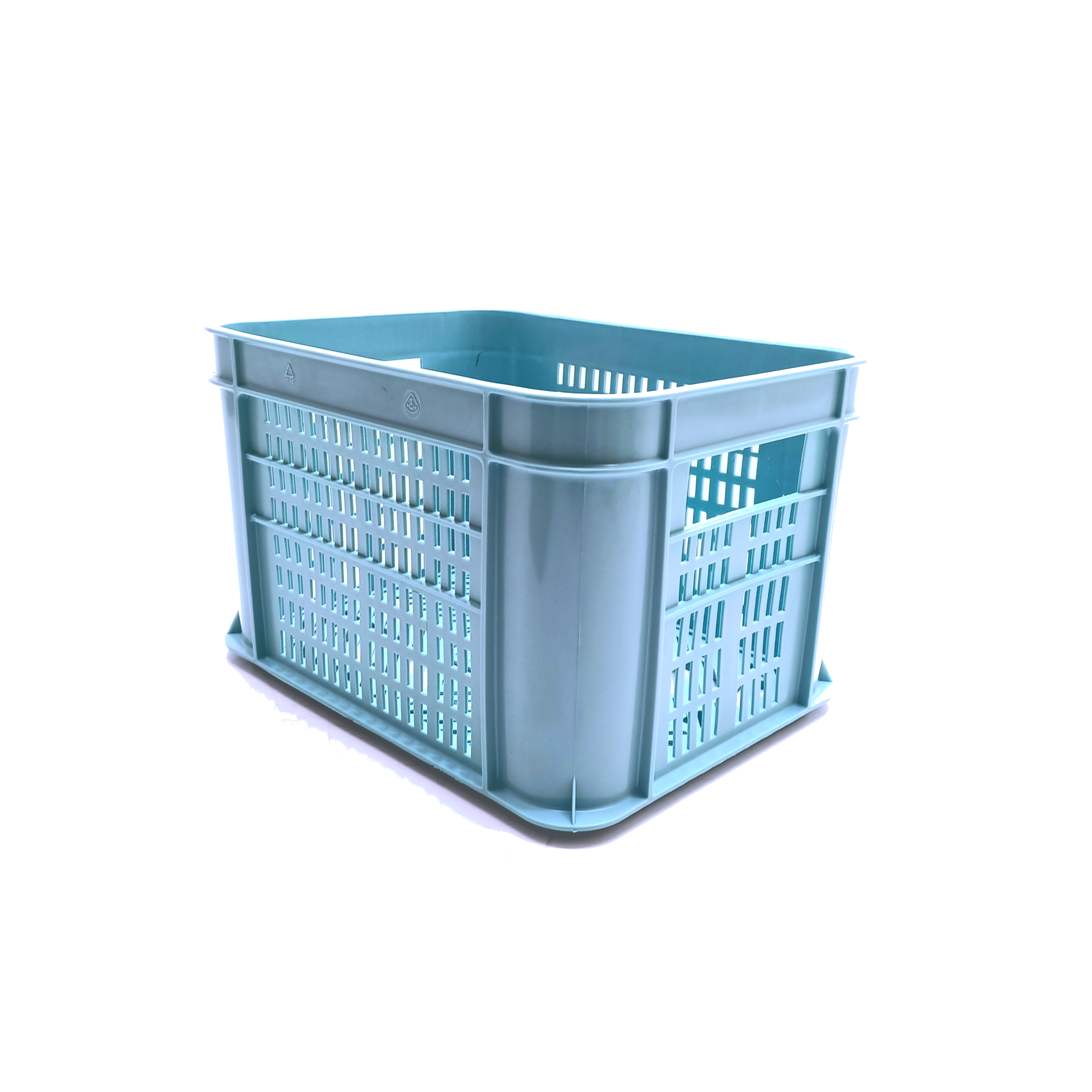 Krat PVC 30L Babyblauw B-KEUZE! Vuil en beschadigingen aanwezig in meer of mindere mate! 40x30x25cm