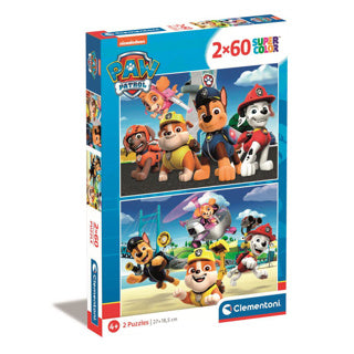 Clementoni paw patrol puzzel 2 x 60 stukjes | 2 stuks